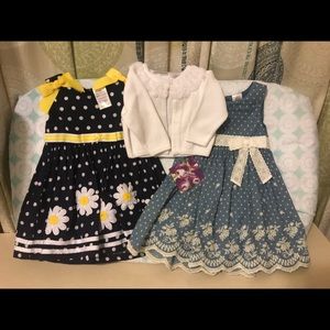 Set of sleeveless dresses w/cardigan